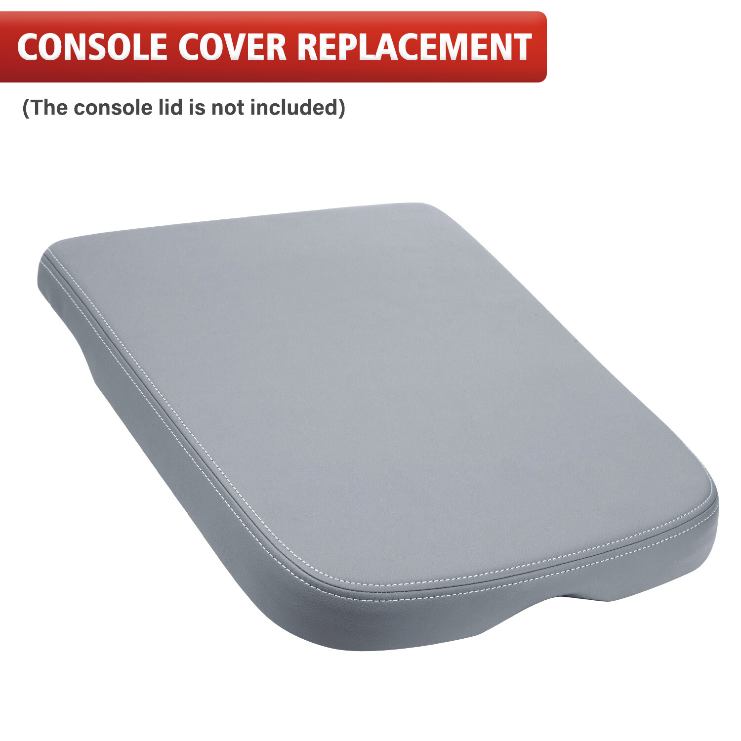 Fits 2002-2008 Dodge Ram 1500 2500 3500 Console Lid Armrest Cover Leather Gray