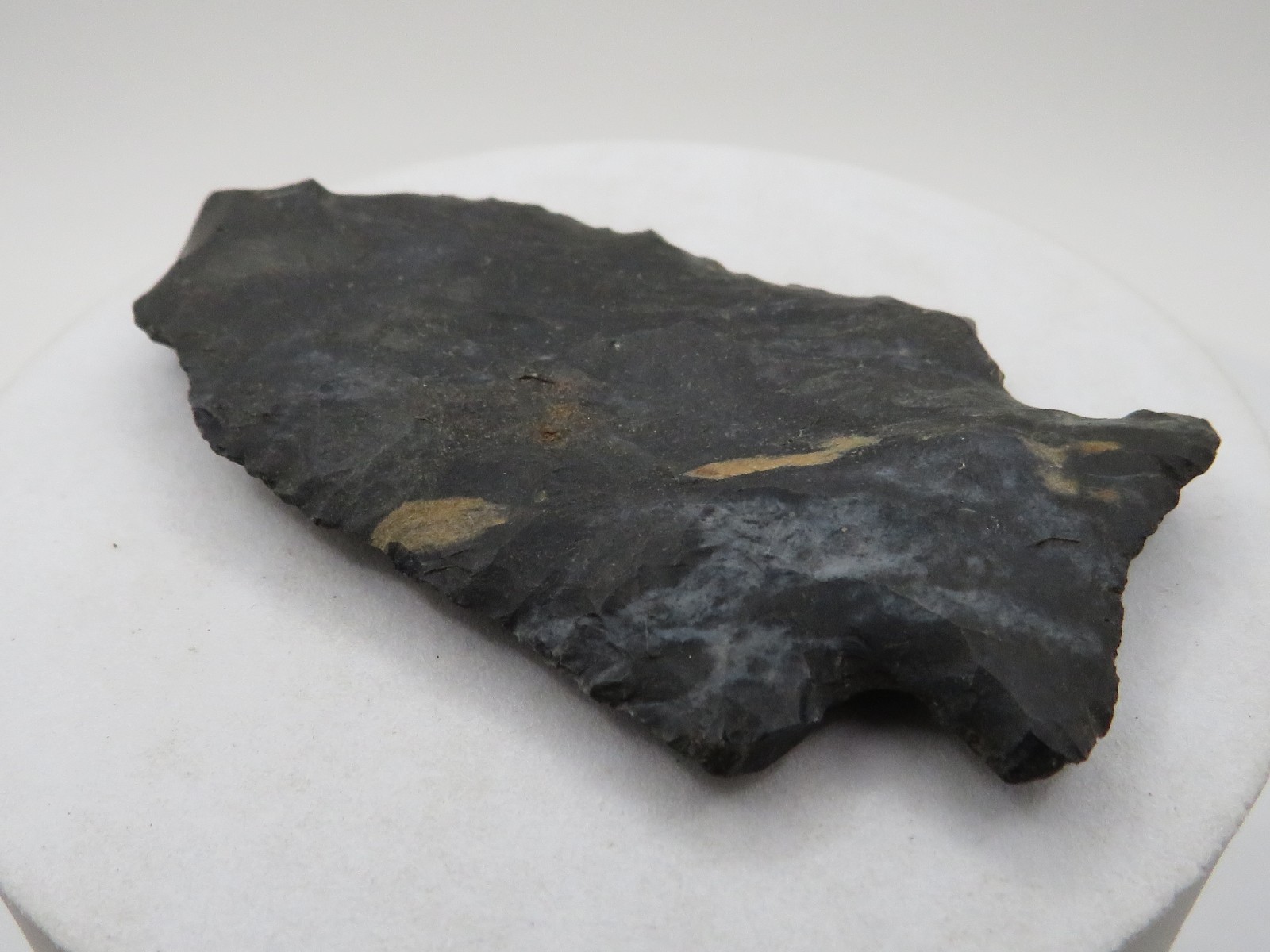 AUTHENTIC INDIAN ARROWHEAD 2 3/8" PROJECTILE PALEO OBSIDIAN POINT OHIO RIVER