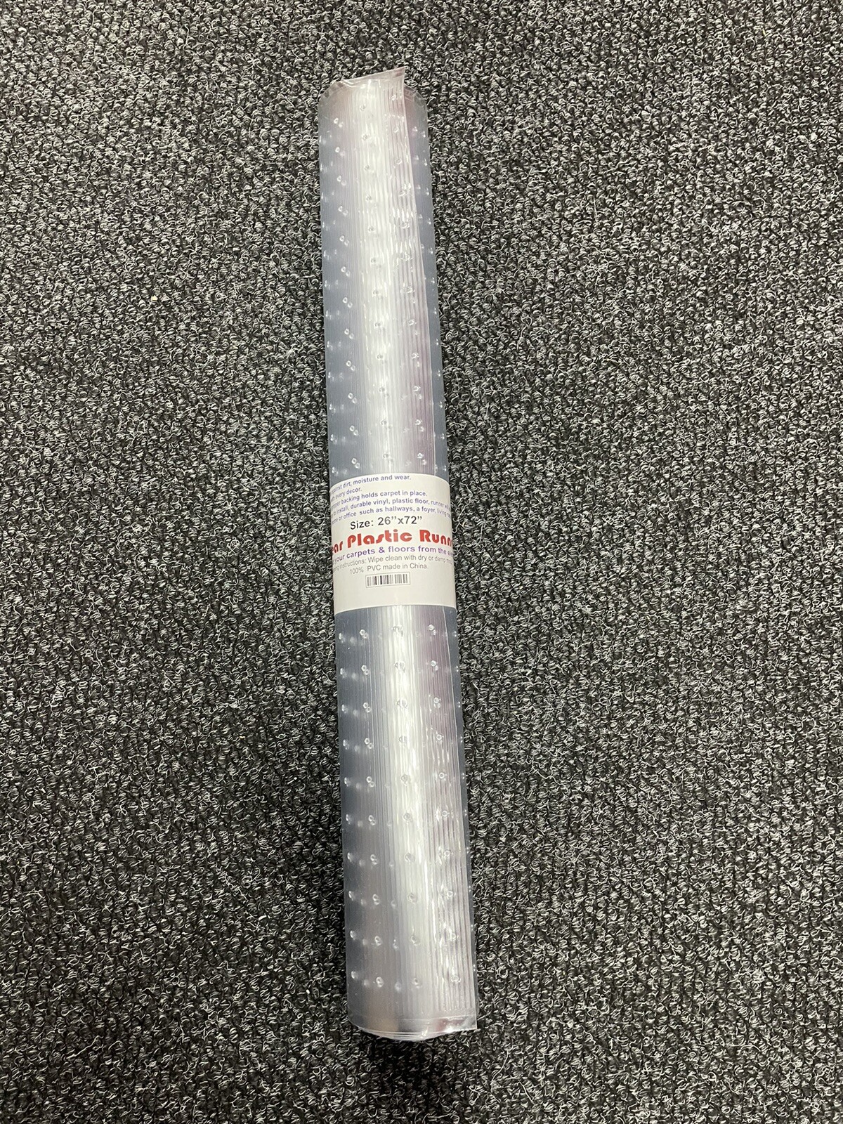 Clear Plastic Runner Rug Carpet Protector Mat Ribbed Multi - Grip (26in x 72in)