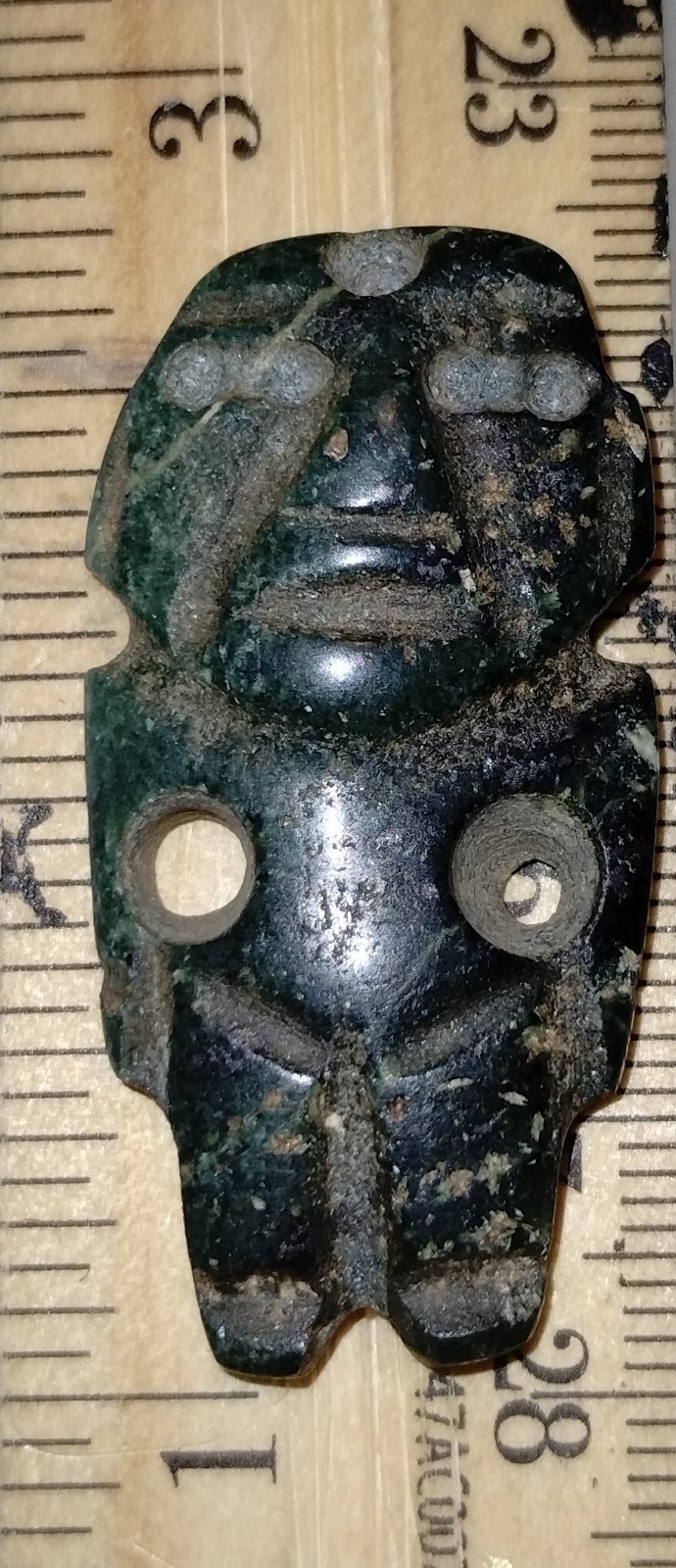 Olmec Figure Pre-columbian Mesoamerican Jade Bead Pendant