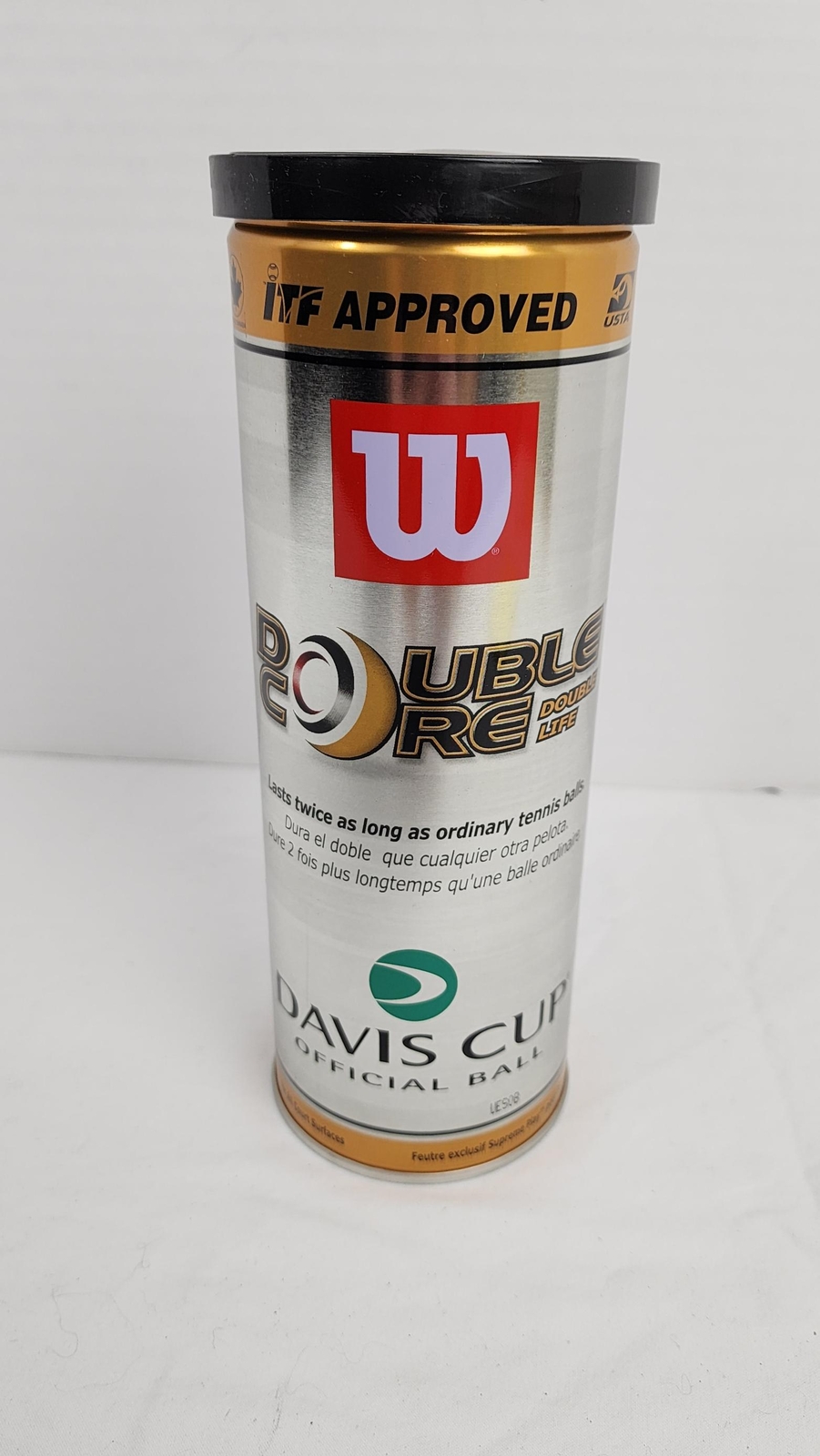 Wilson Davis Cup Double Core Official Tennis Ball (UES08) Pack of 3 Collectible