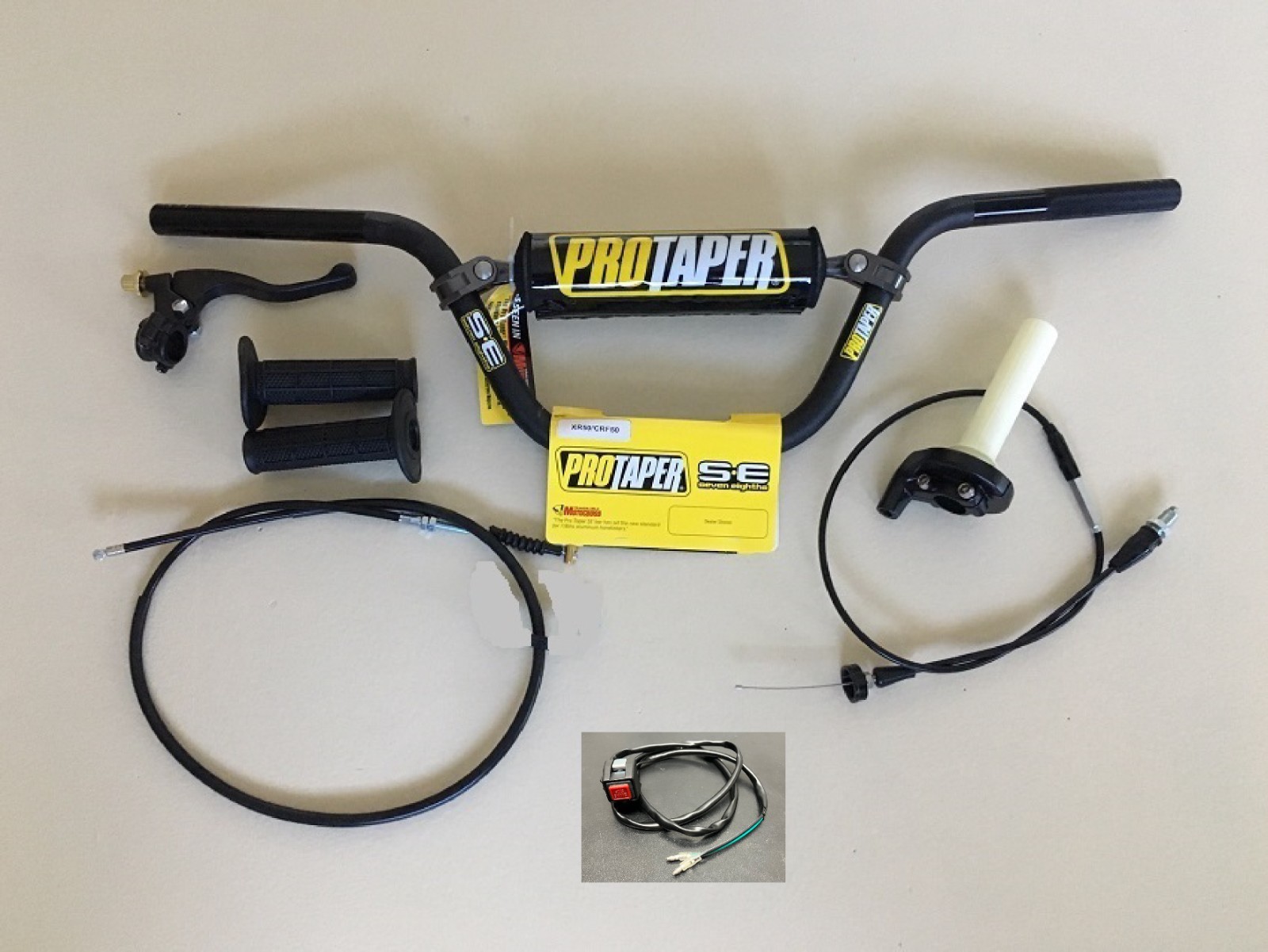 NEW!! Honda CRF70 - XR70 Tall Handle Bar Kit, BLACK Pro Taper Bars -  ALL Years!