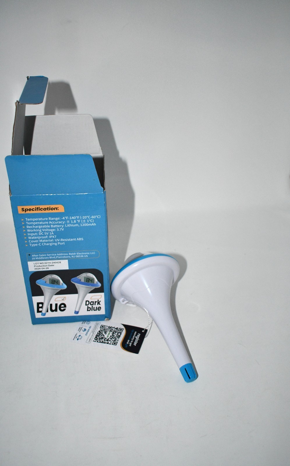 BALDR Rechargeable Wireless Pool Thermometer, Floating Dual Screen Water Thermom