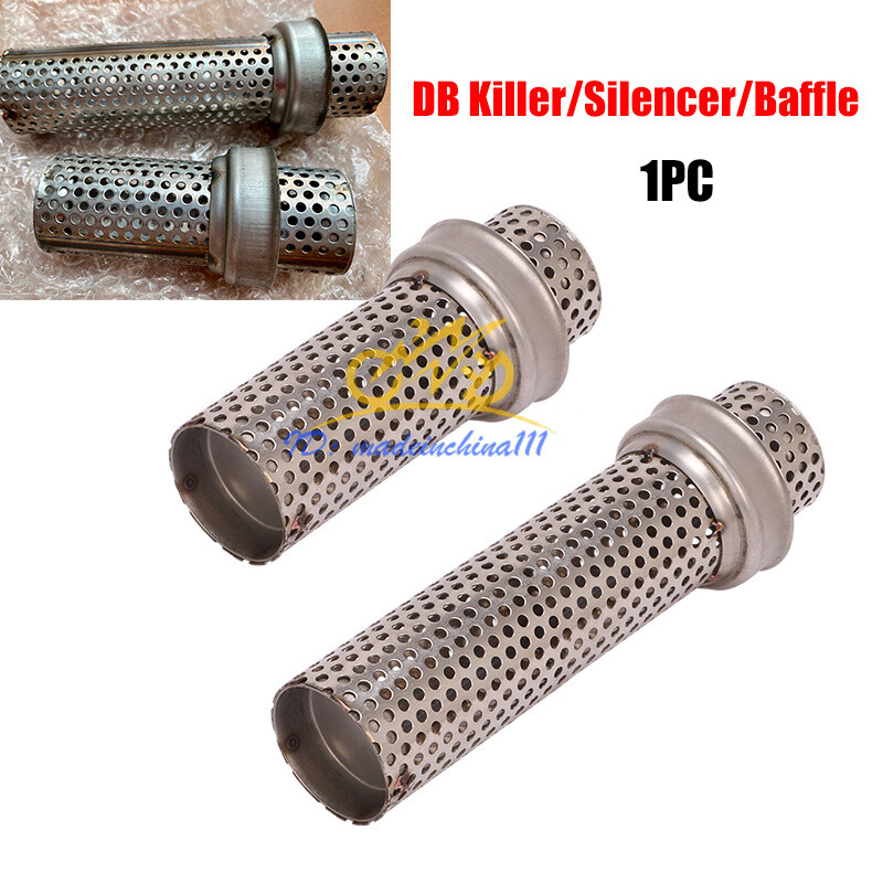 Universal Silencer Exhaust DB Killer Baffle Slip On Link Pipe Muffler For 51mm