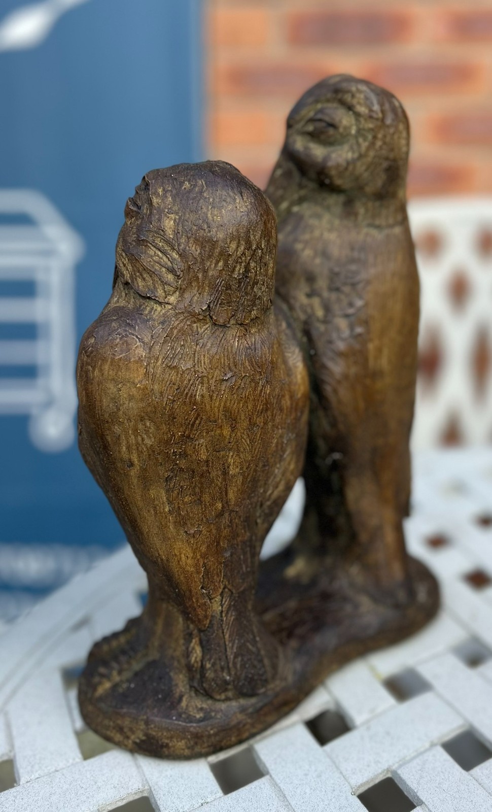 Martin Brothers Style Double Wally Bird Stone Garden Statue