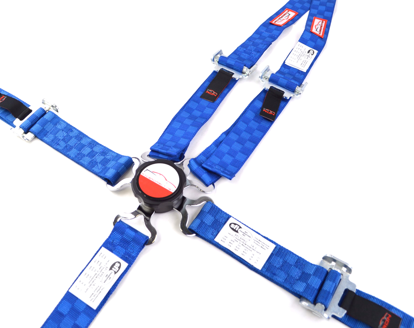 QUARTER MIDGET HARNESS CAM LOCK 2" SFI 16.1 UNIVERSAL V BELT BLUE CHECKERBOARD