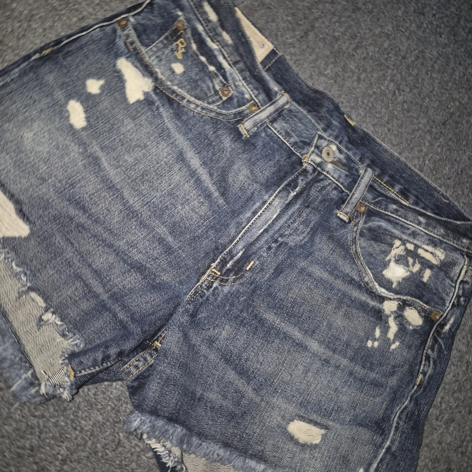 Women's Polo Ralph Lauren Crosby Denim Distressed Shorts High Waist Sizes 25-32