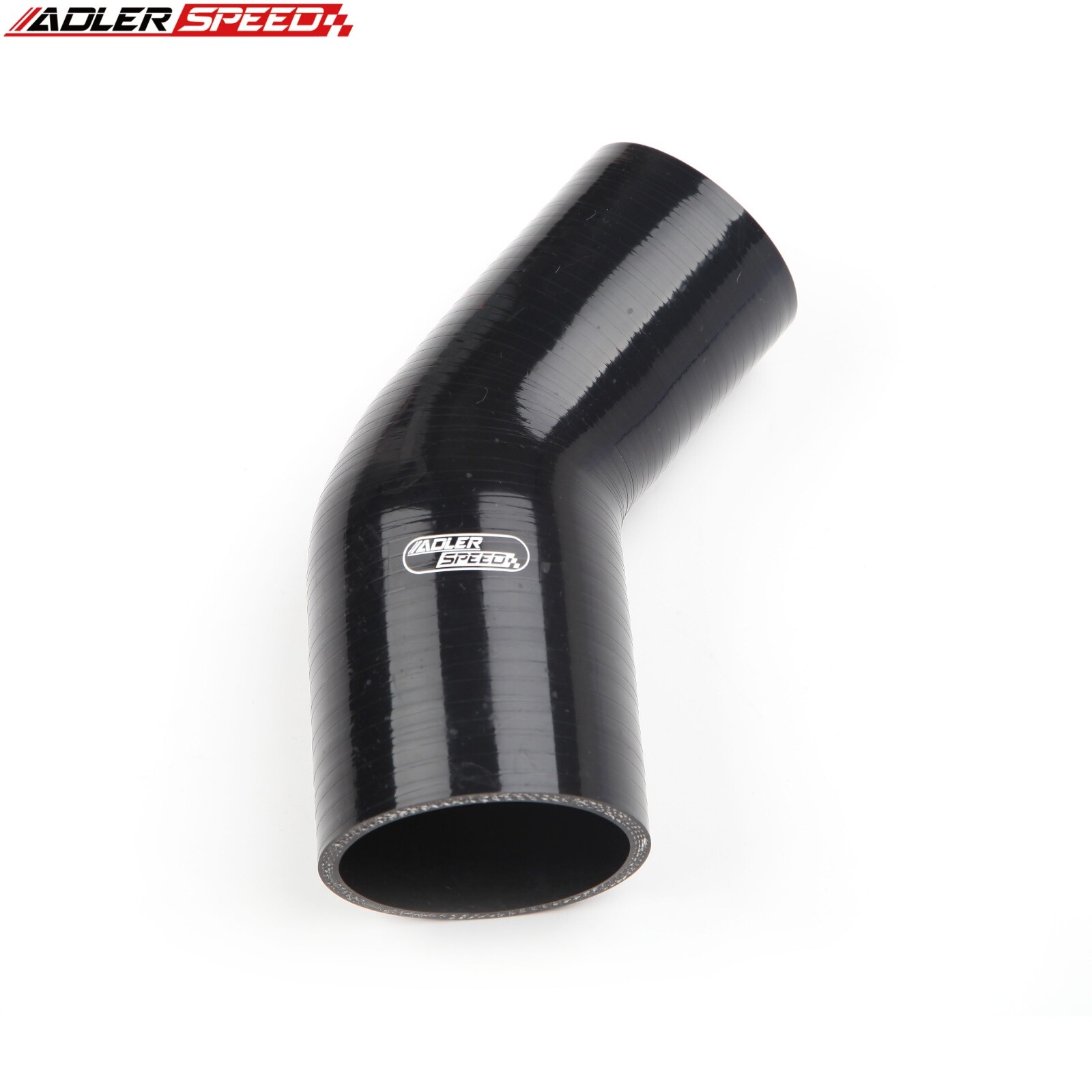 3" To 2.75'' Inch 4-Ply Silicone Hose 45 Degree Elbow Reducer Coupler Pipe Black