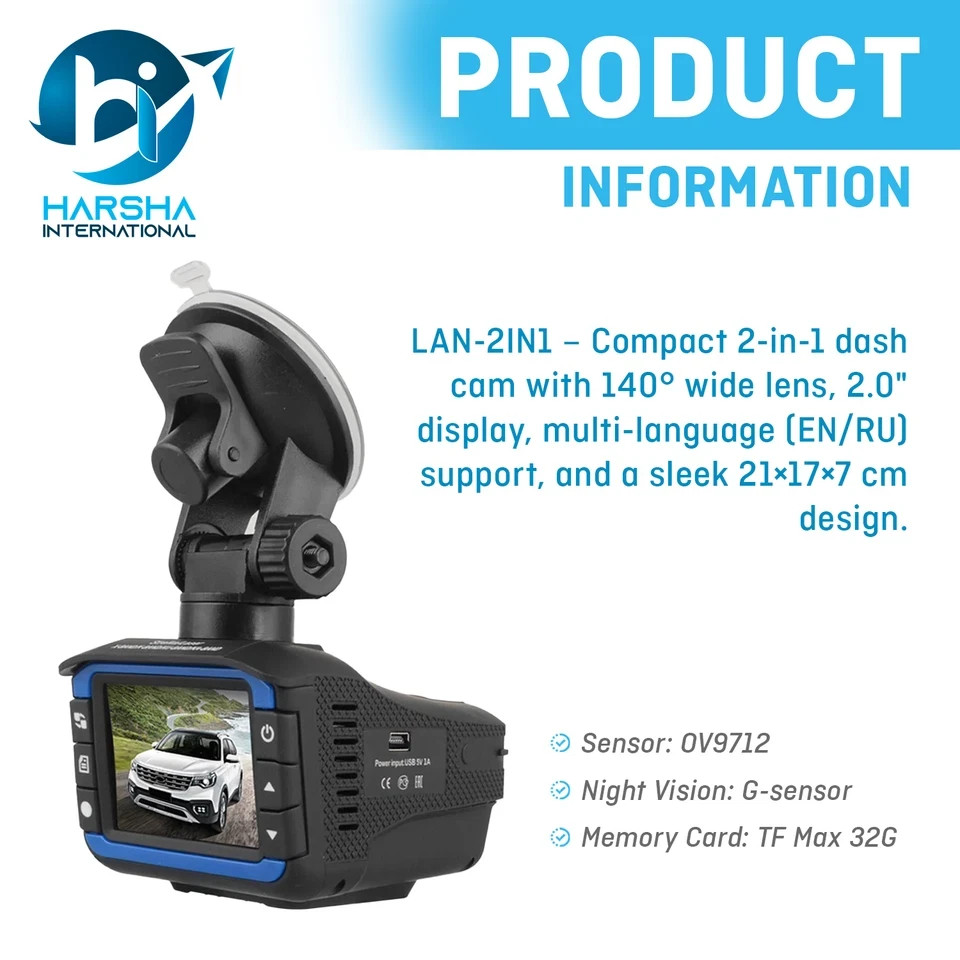 2IN1 Anti Radar Laser Police Detector Speed Car DVR Recorder Dash Camera Night