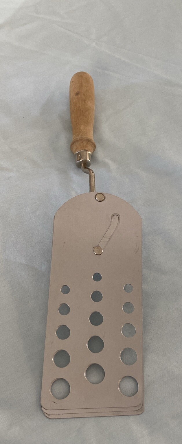 Expandable Metal Spatula Triple 3 Blade Stainless Steel Wood Handle Vintage