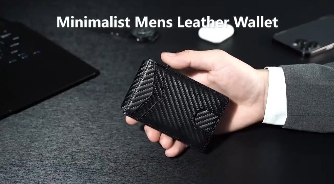 Men's Black tactical magnetic wallet RFID Blocking card holder Aluminum bifold