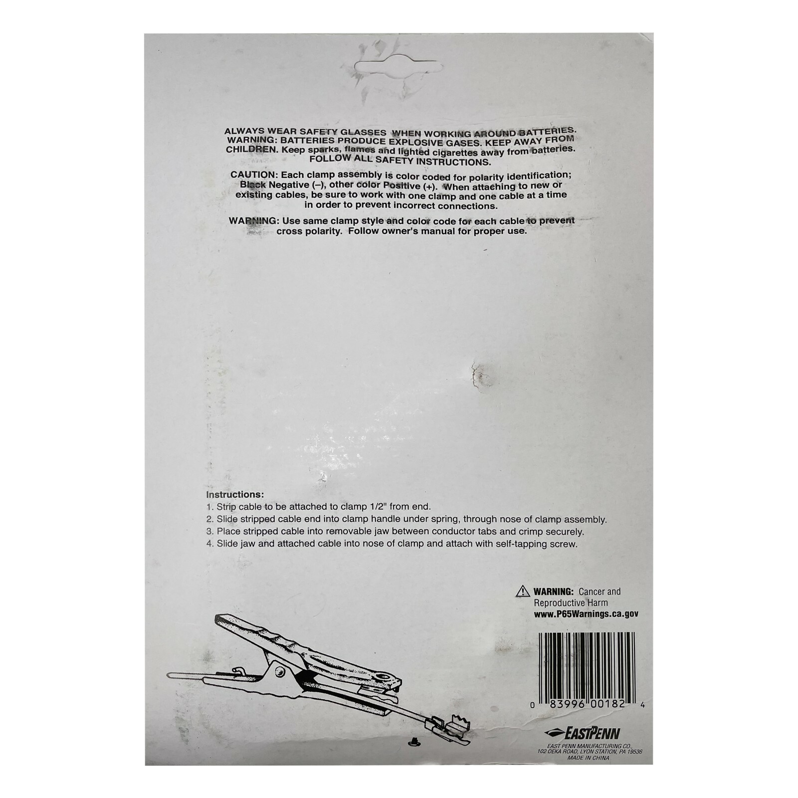 Deka 00182 Heavy Duty Replacement 4-8 AWG Battery Jumper Booster Cable Clamps