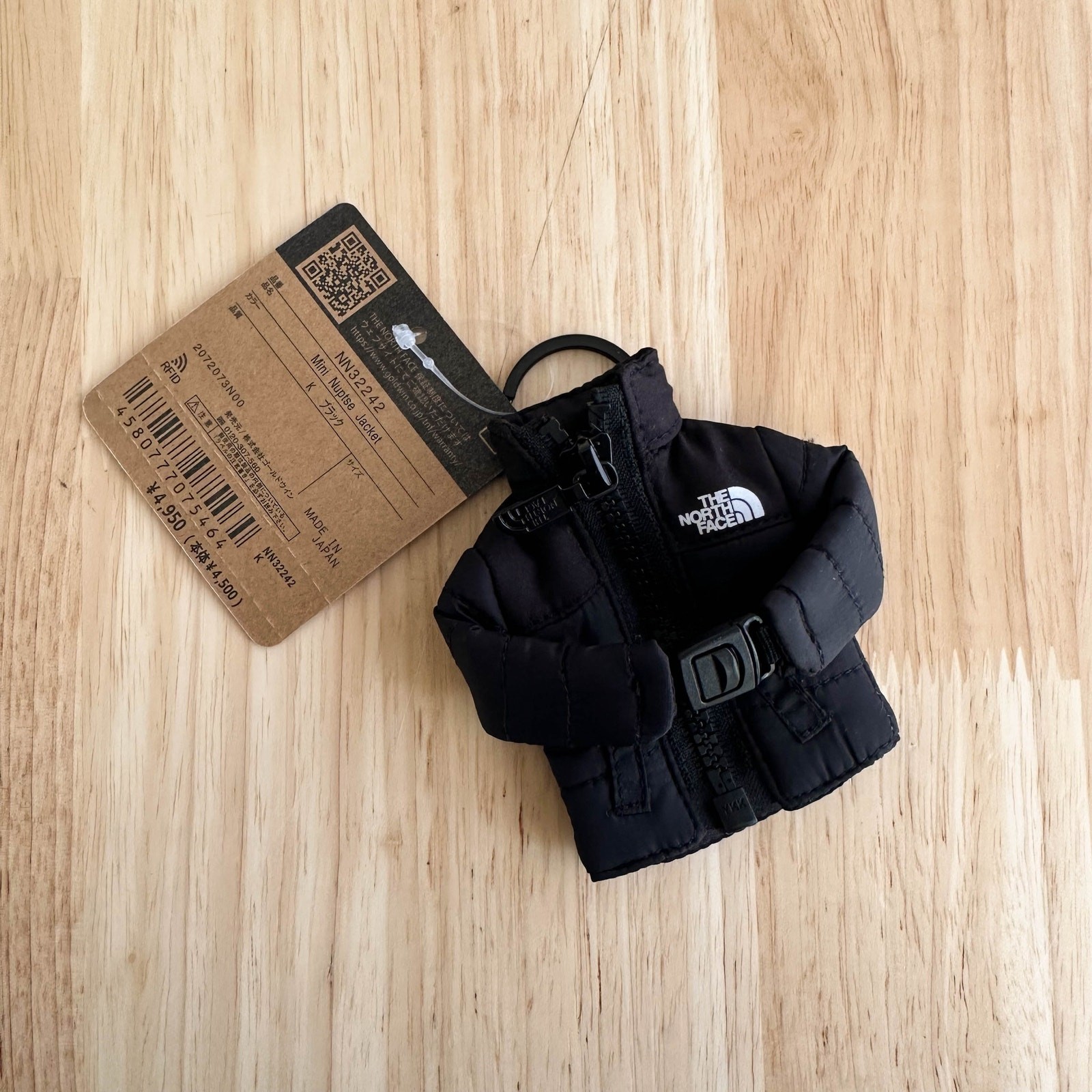 NWT The North Face Mini Nuptse Jacket Keychain Key Holder Japan Exclusive Black