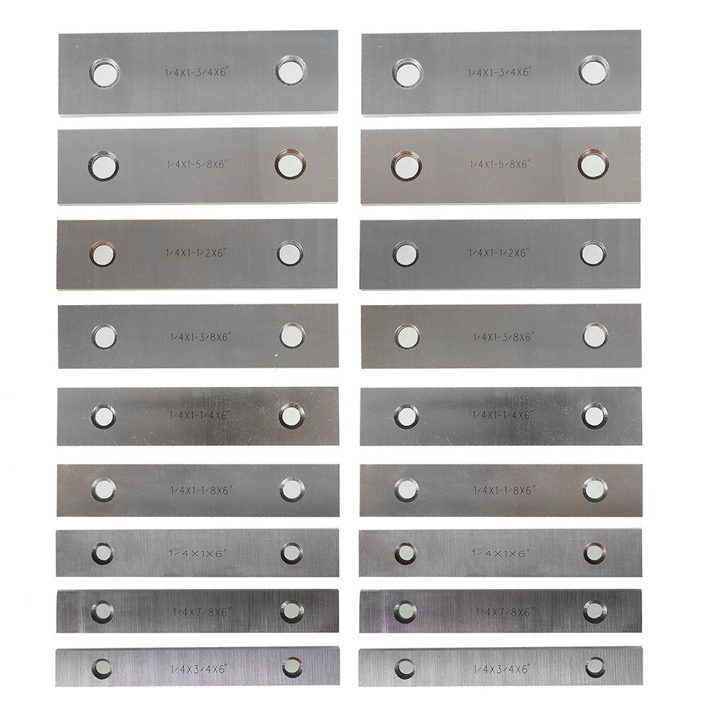 Steel Parallel Set 9 Pair 1/4 inch Thick 6 inch Long 0.0002 inch Precision