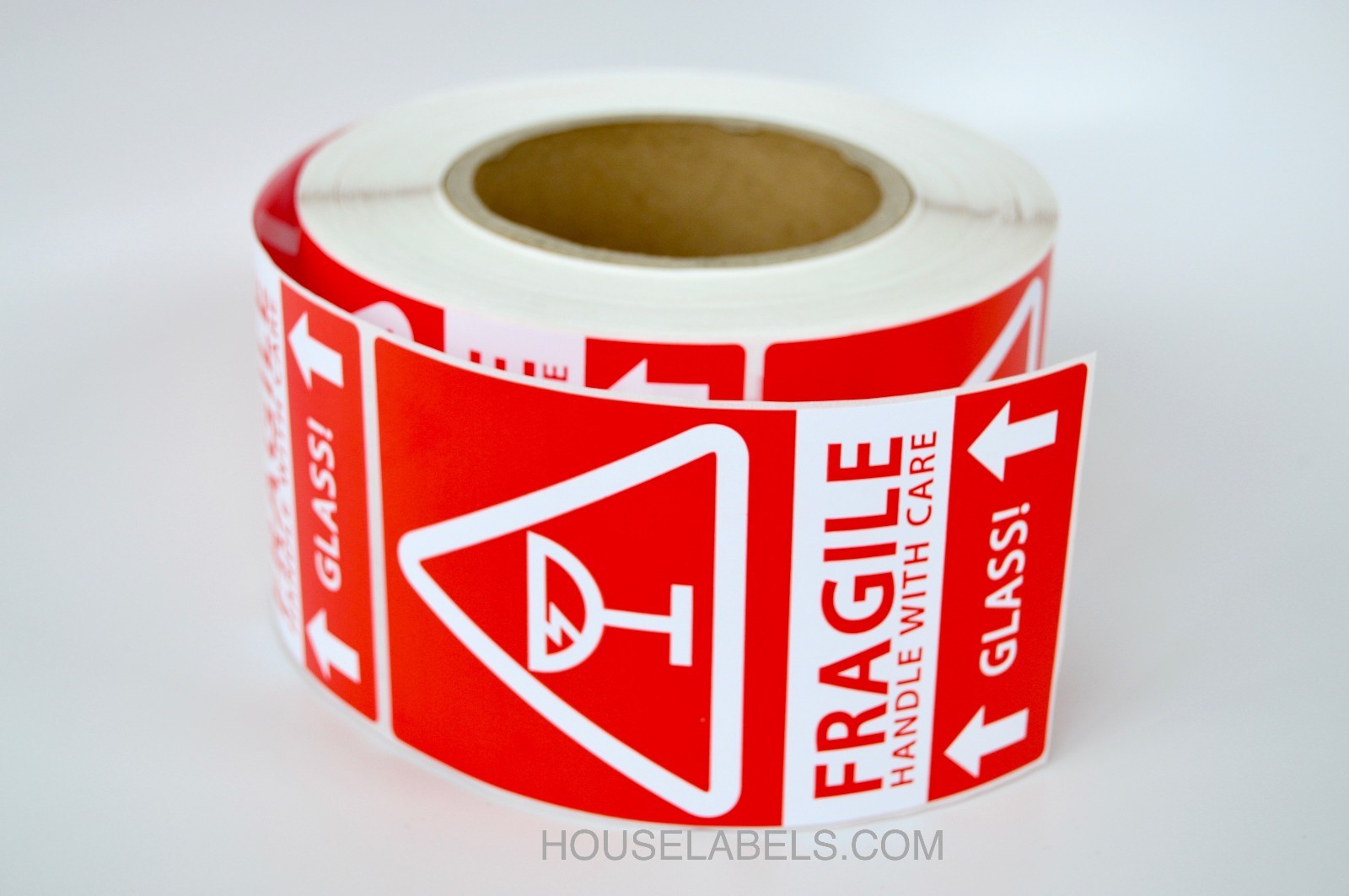 1 Roll ; 500 Labels 3x5 (3" x 5") Pre-Printed Fragile GLASS This Way up Labels