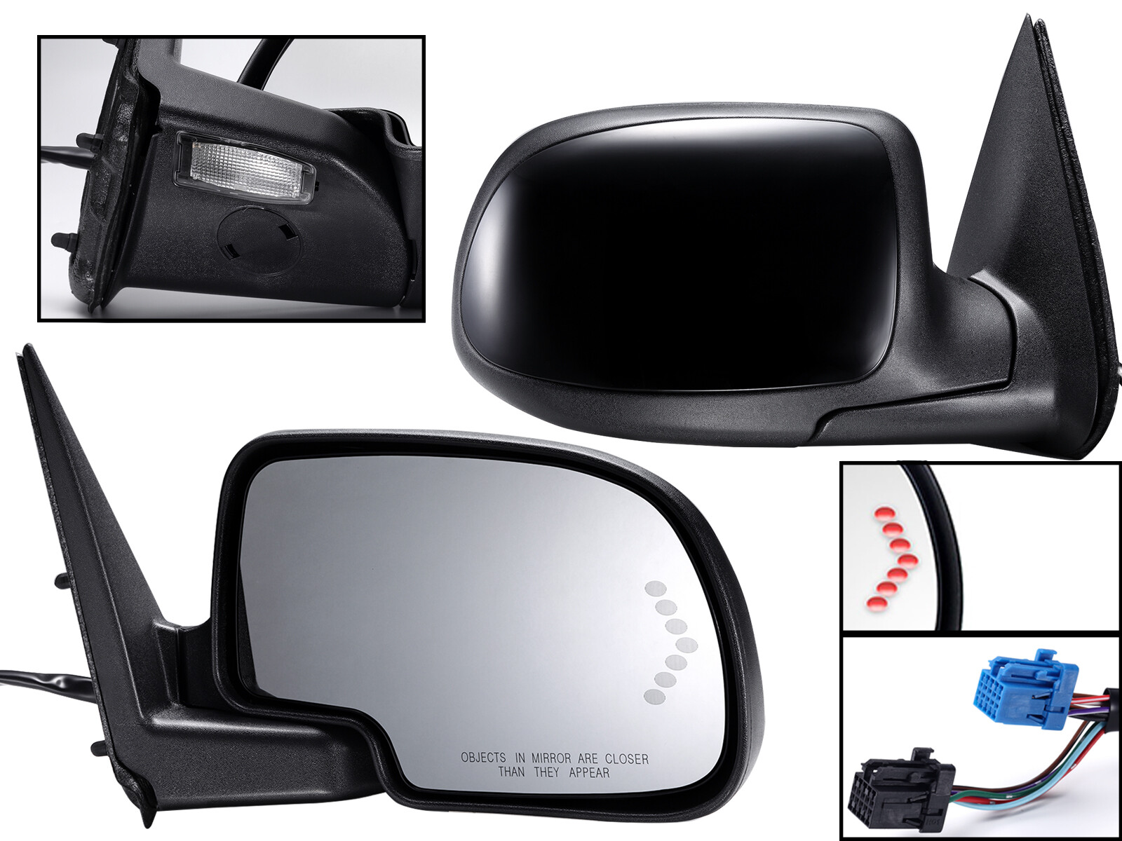 For 2003-2007 GM Pickup Truck Mirror Power Folding Signal Puddle Passenger Side