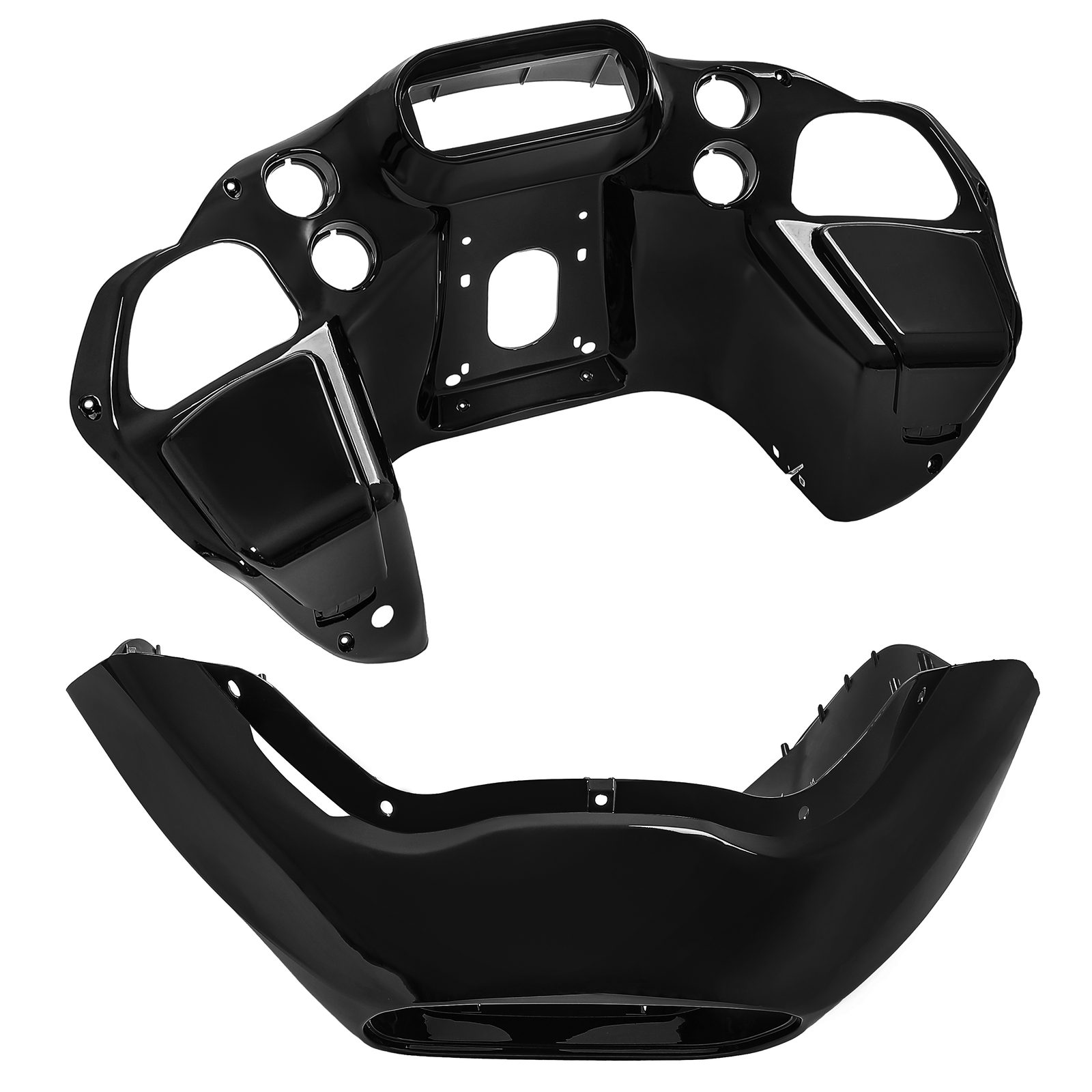 Vivid Black Front Inner Outer Headlight Fairing For Harley Road Glide FLTR 98-13