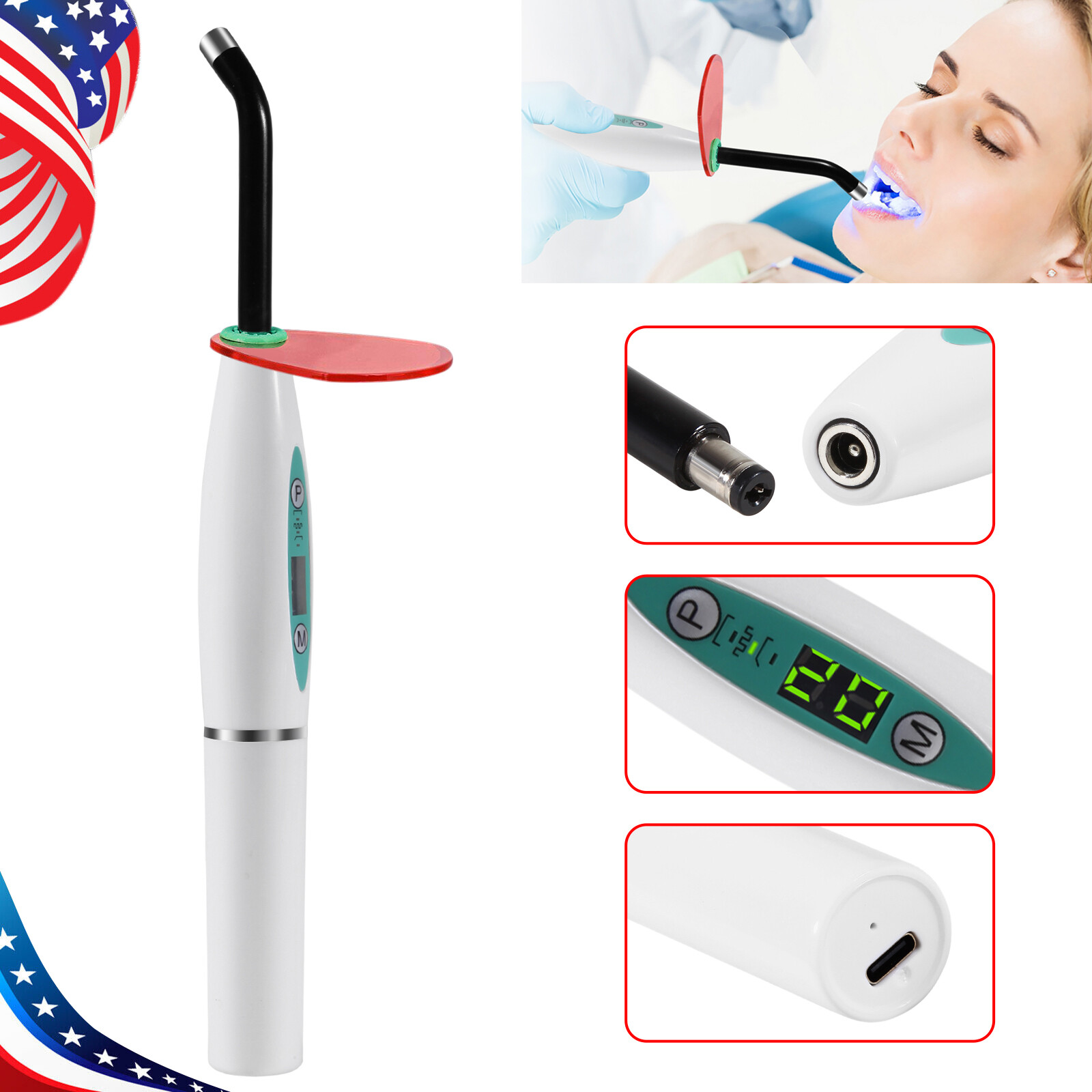 Dental Cordless LED Curing Light 5W Cure Lamp