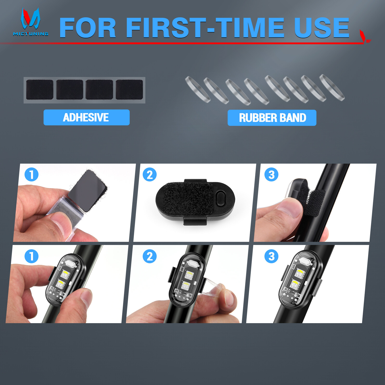 8PCS Wireless LED Strobe Lights,8 Colors Anti-Collision Led Warning Lights