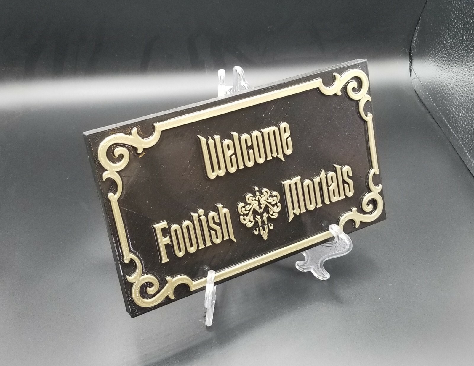 Haunted Mansion Inspired Prop Sign / Plaque Replica Welcome Foolish Mortals