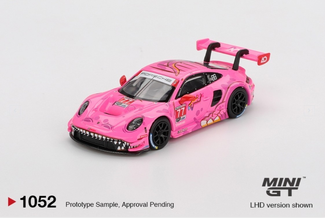 Mini GT Porsche 911 GT3 R #77 AO Racing ROXY 2024 IMSA Road America #1052 1/64