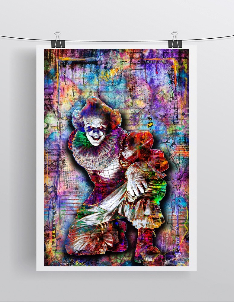 PENNYWISE from "IT" 20x30in Poster, Welcome To Derry Pennywise Print Free Ship