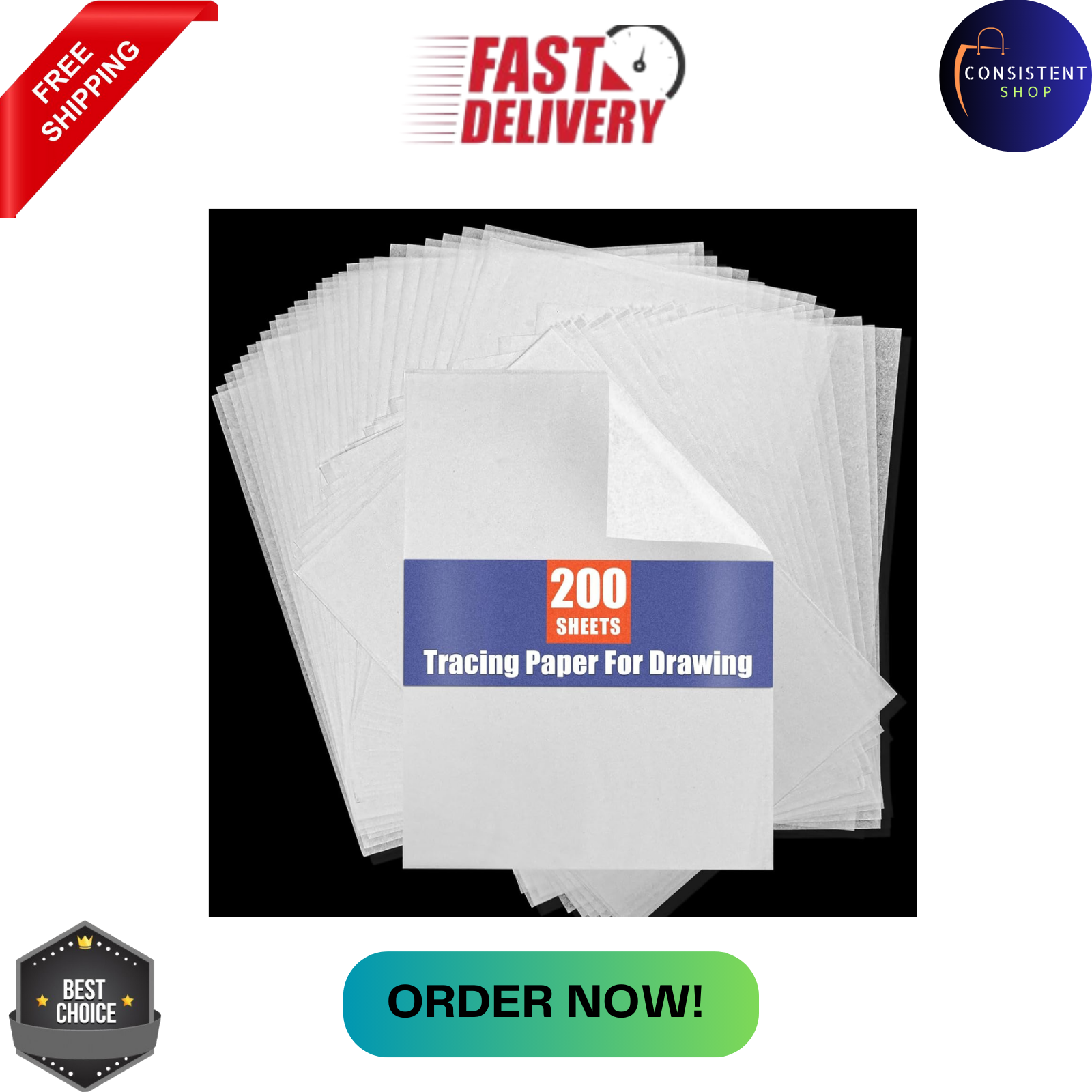 Tracing Paper for Drawing Trace Paper -PSLER 200 Sheets White Translucent Traci