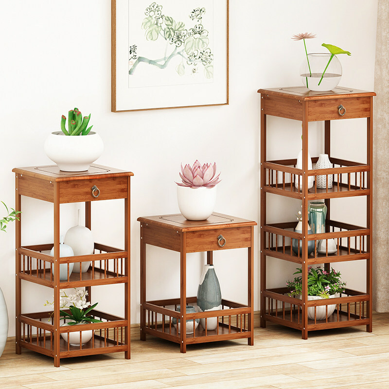 Bamboo Plant Stand Rack Shelf Bathroom Sofa Bed Corner Side End Table Nightstand