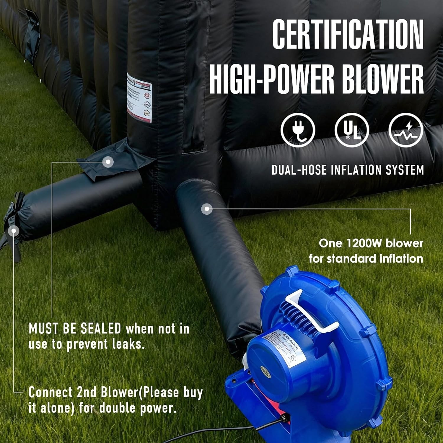 Sewinfla 39x20x13Ft Inflatable Nightclub Gazebo & Logo Area Black Party Tent