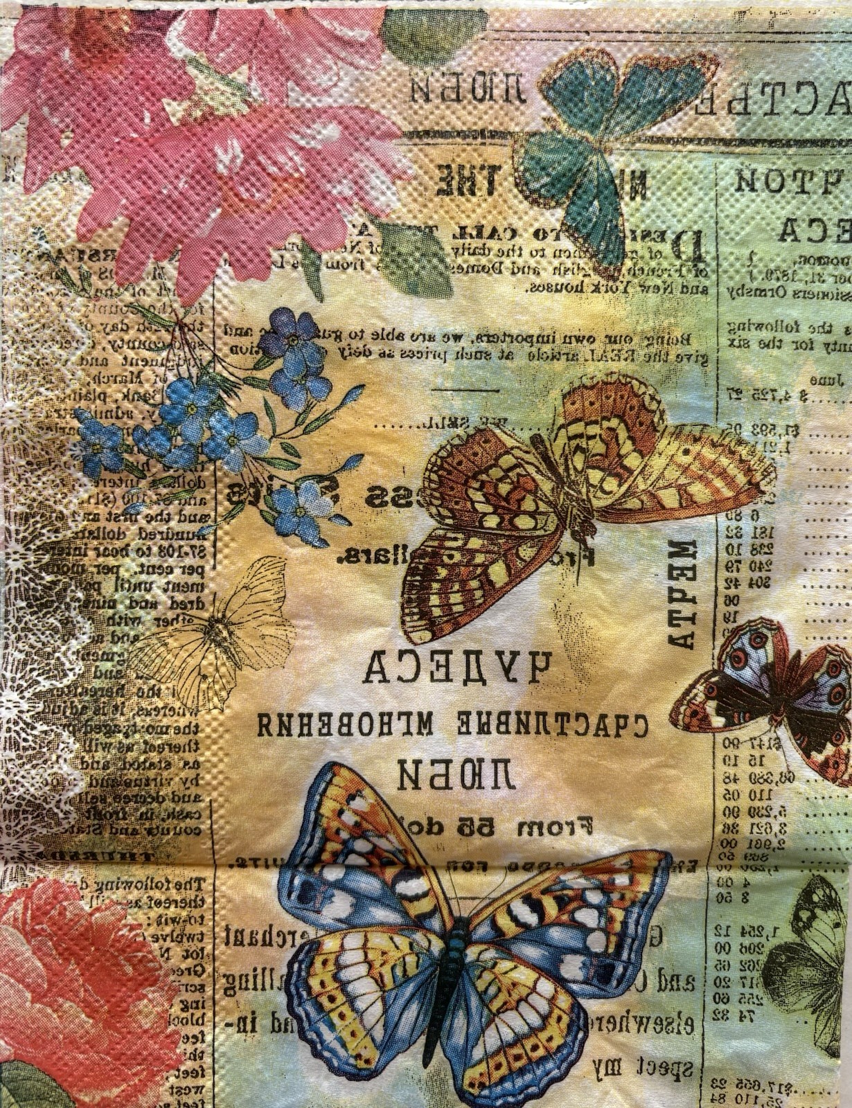 2- Paper Napkins For Decoupage Butterfly
