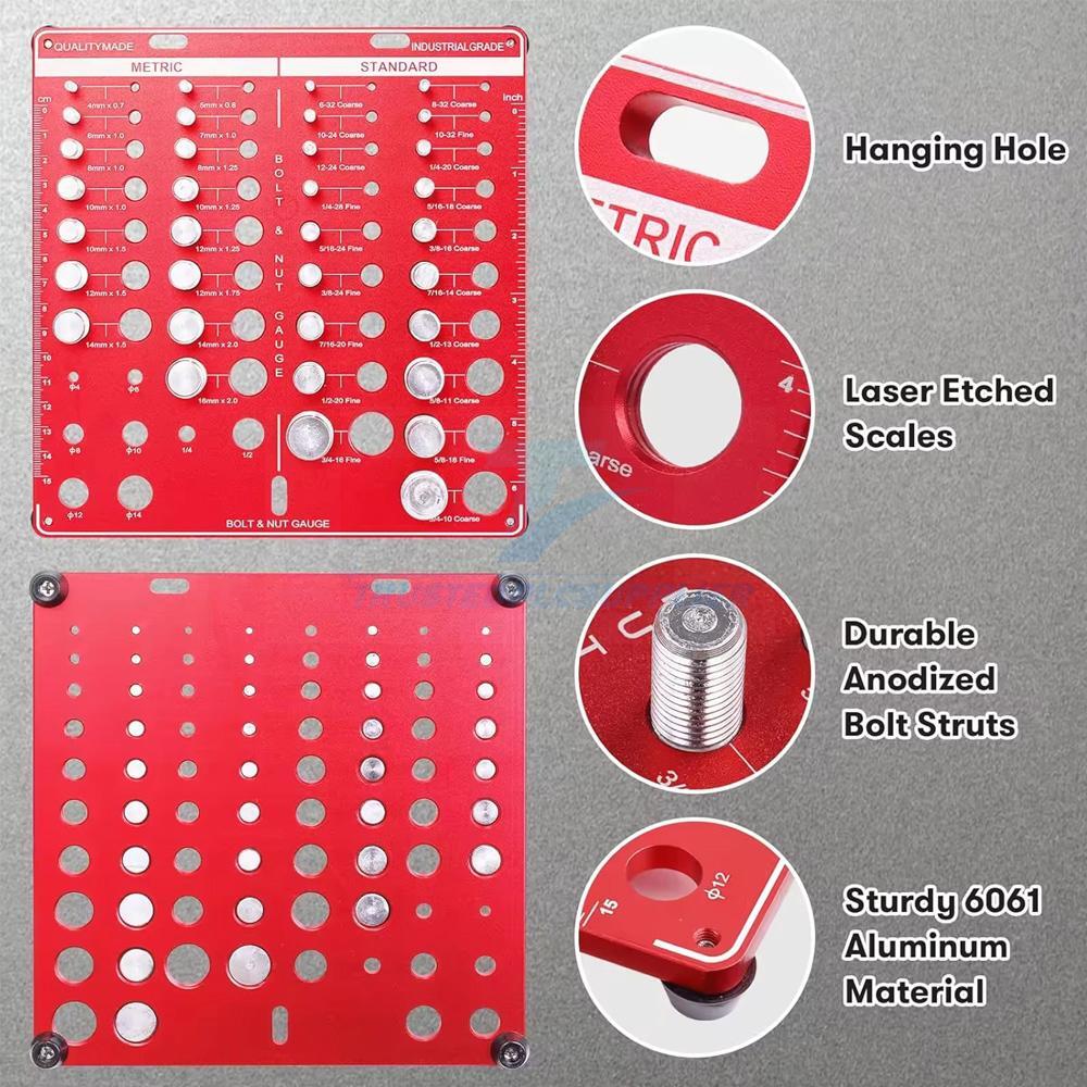 34 Standard and Metric Nut and Bolt Thread Checker Bolt and Nut Identifier Gauge