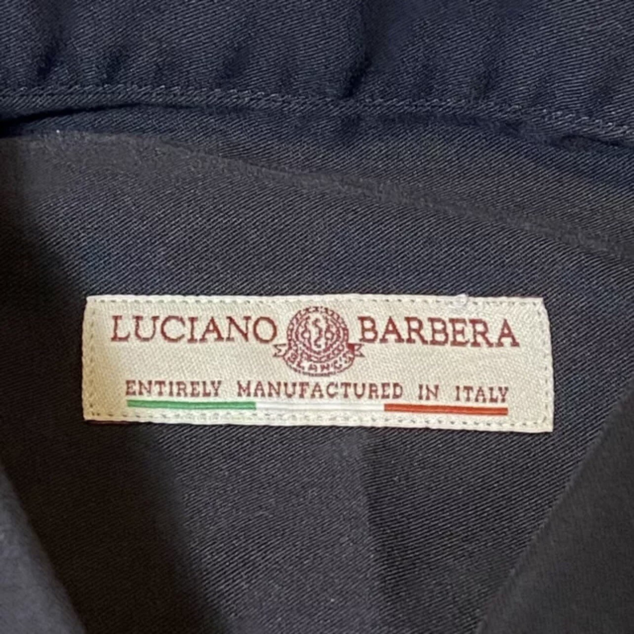 Luciano Barbera Men's Woven Cotton Dress Shirt Black Button Up