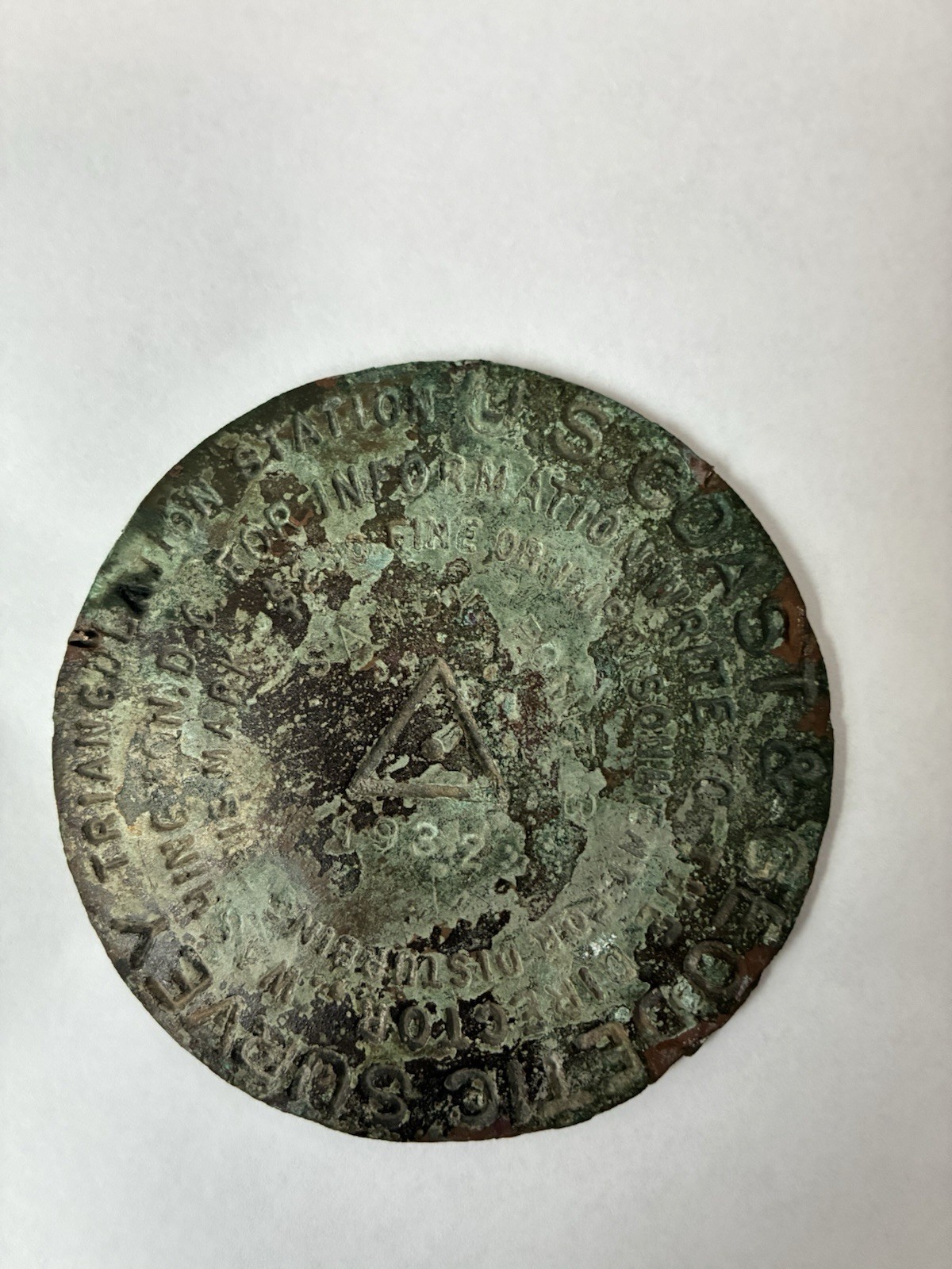 U.S. COAST & GEODETIC SURVEY MARKER Triangulation Station Sandy Point 1932