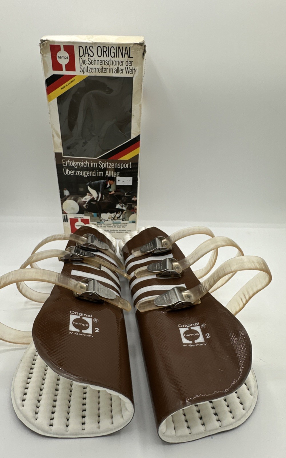 Vintage Hampa Original Open Tendon Boots Horse W Germany Size 2