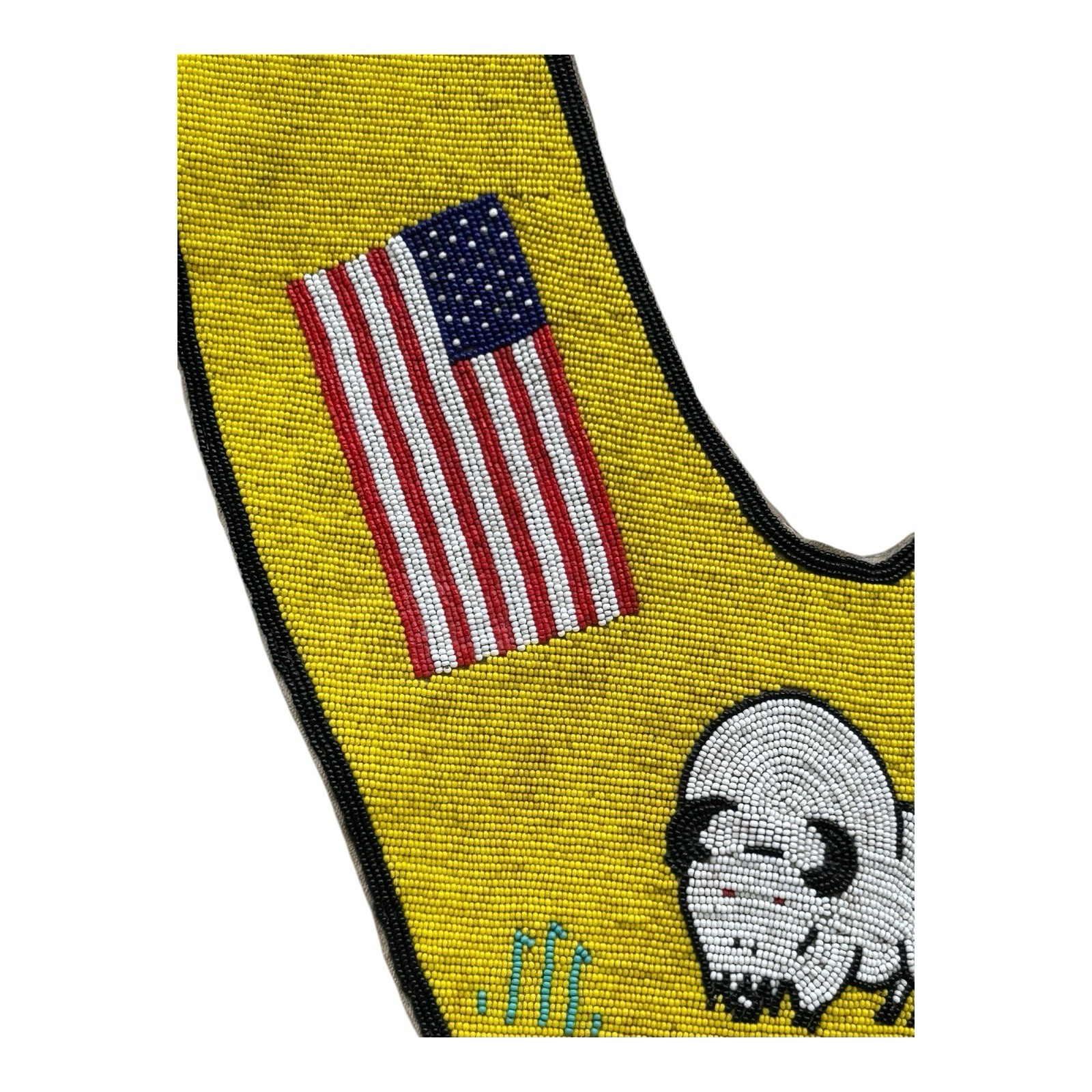 Vintage Native American Pow Wow Regalia Ceremonial Beaded Vest US Canada Buffalo