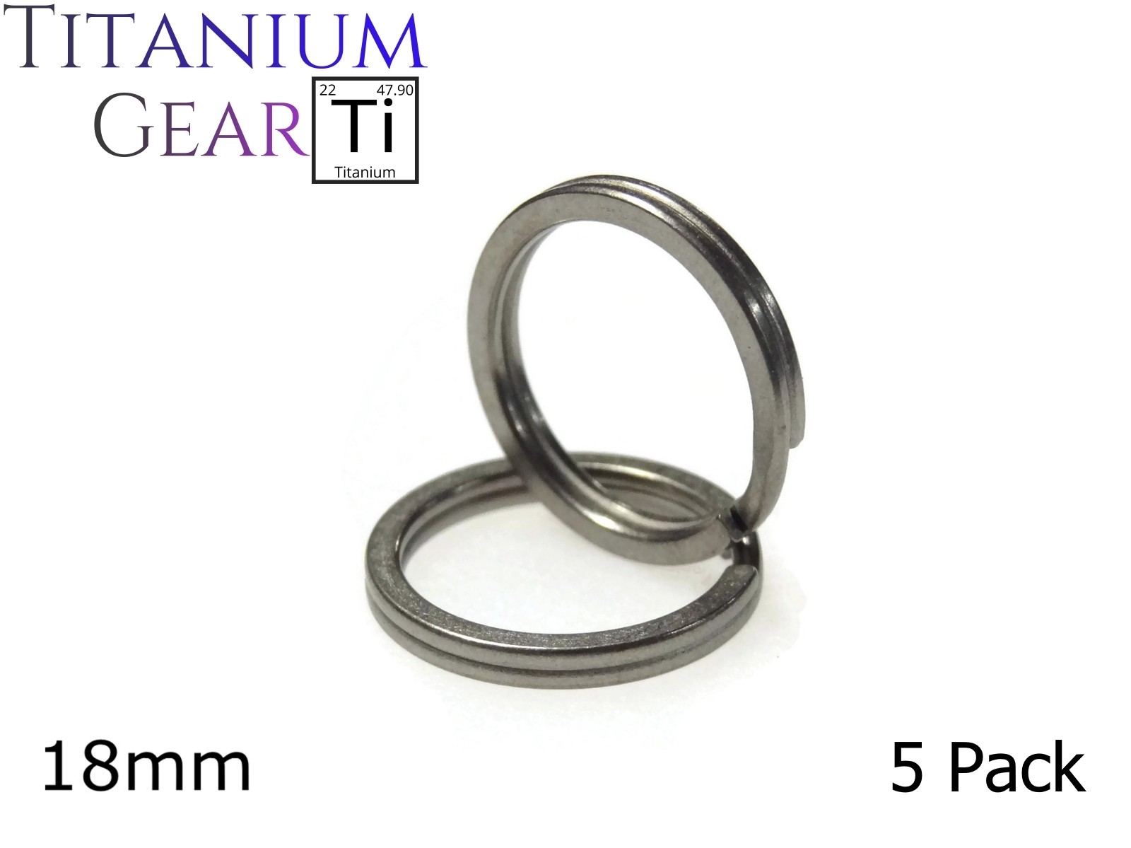Titanium Key Ring 5 Pack 18mm / 3/4" Ti Split Ring EDC Matte Finish USA SELLER
