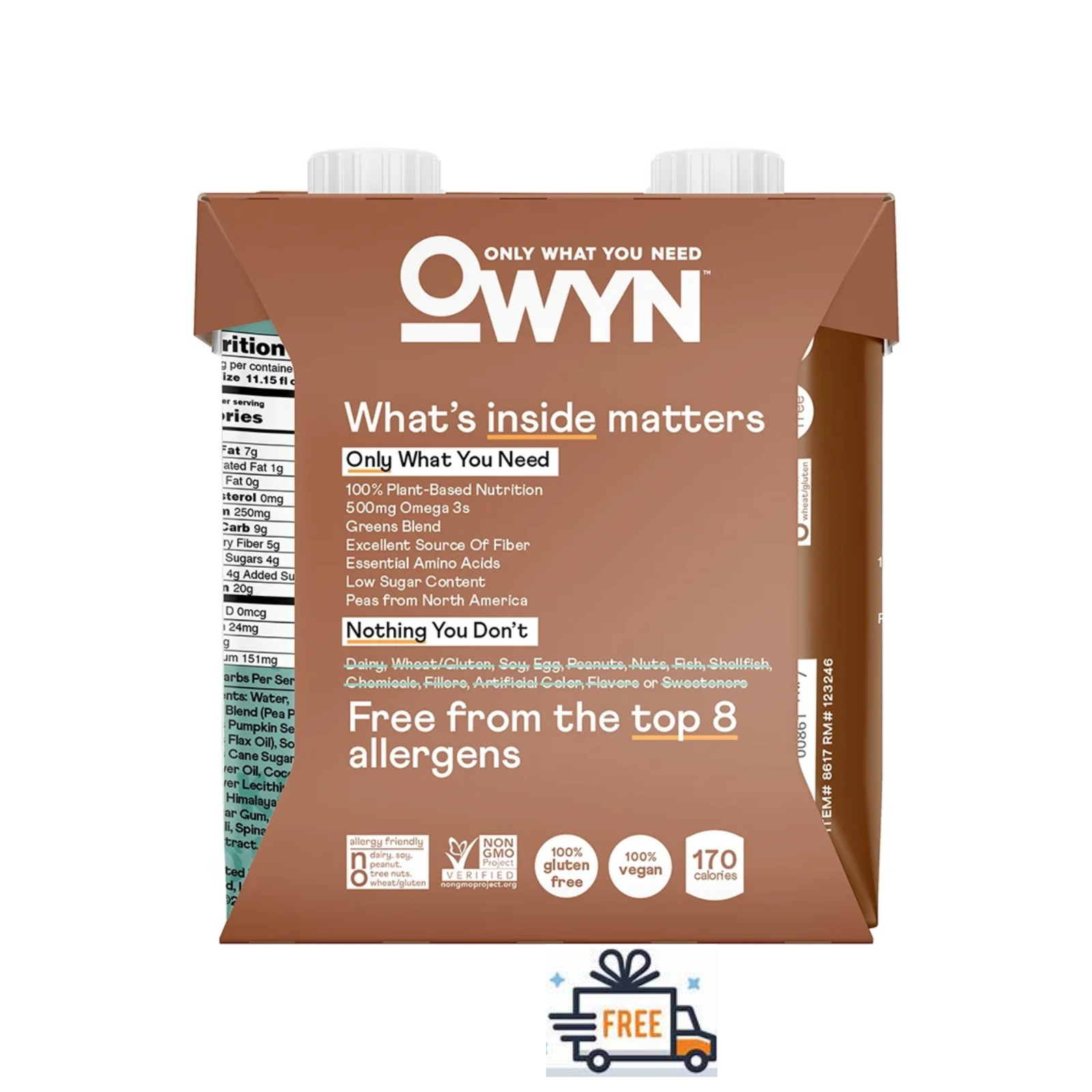 OWYN Plant-Based 20g Protein Shake, Dark Chocolate, 11.15 fl oz, 4 Count