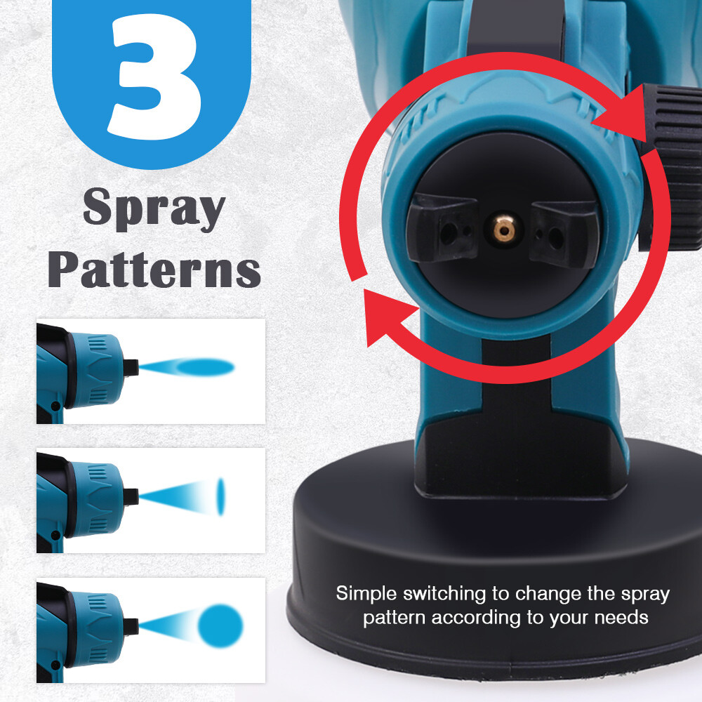 With 2 Batteries High Pressure Cordless Paint Sprayer Electric HVLP Spray Gun US