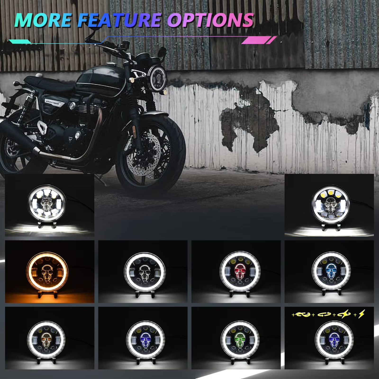 5-3/4" 5.75 LED Headlight High Low for Harley Sportster XL 883 1200 Dyna W3M0