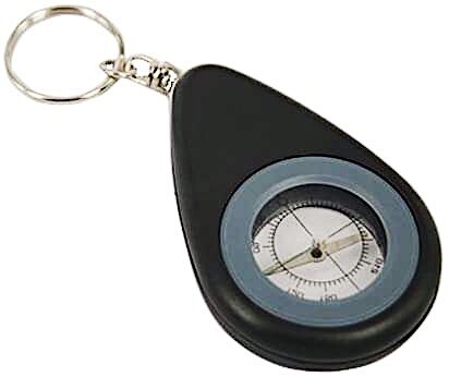 2.75" Pocket Size Mini Survival Thermometer Compass Key Chain For Hiking Camping