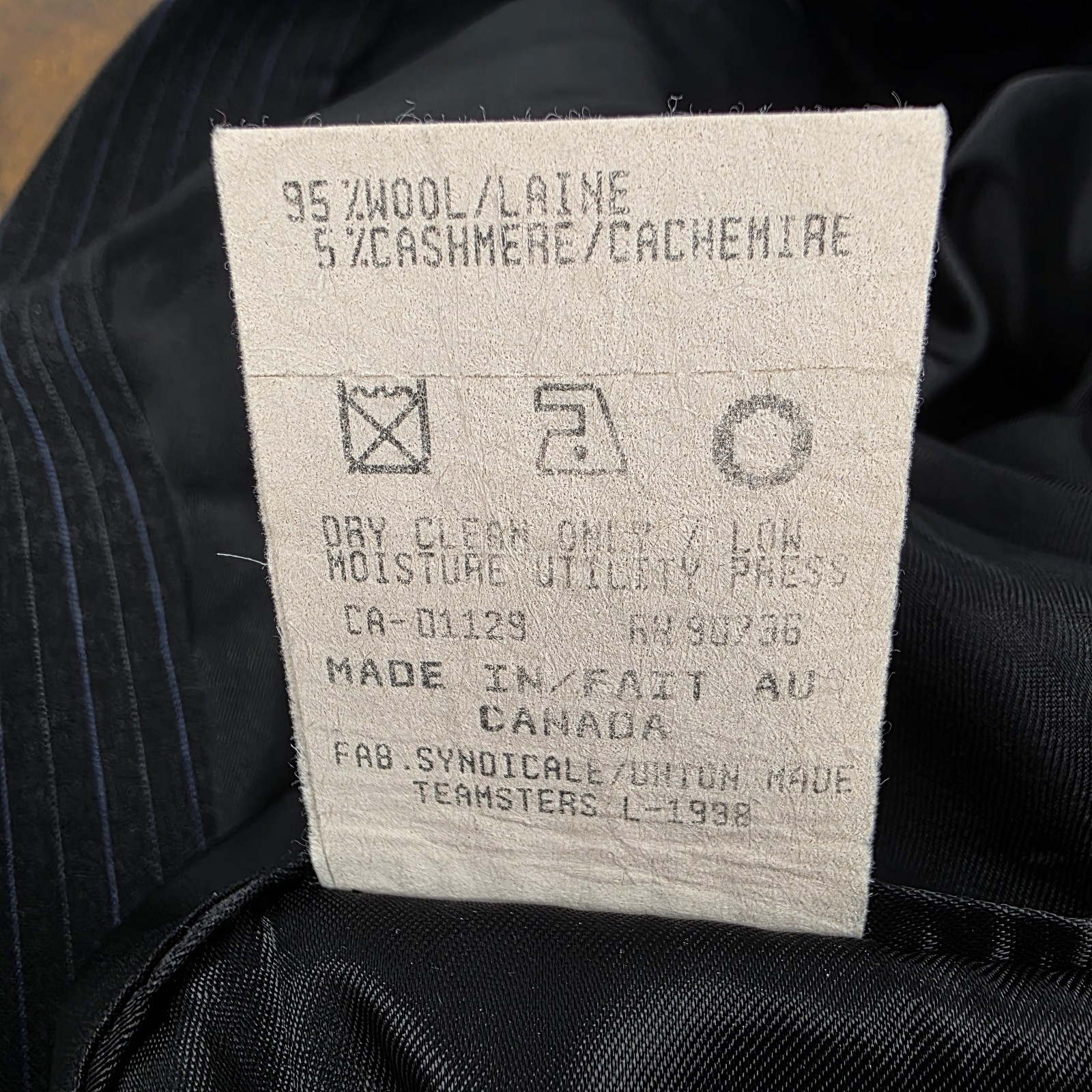 Polo University Ralph Lauren Suit Charcoal Pinstripe Wool/Cashmere 42R (34x29)