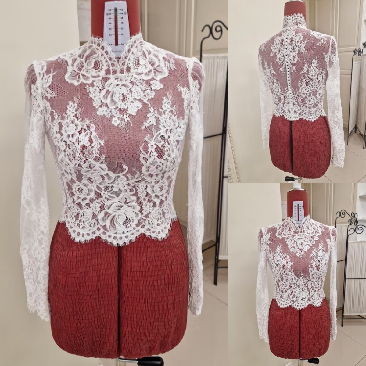 Lace Wedding Jacket Bolero Long Sleeves White Ivory Bridal Jackets for Bride