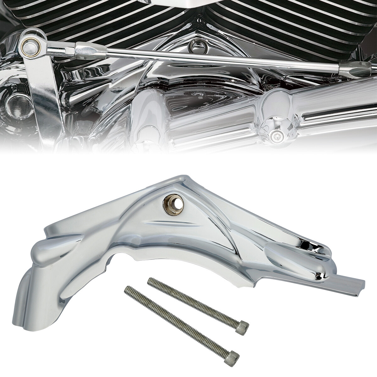 Chrome Cylinder Base Side Cover &Starter Cover Fit For Harley Touring 2007-2016