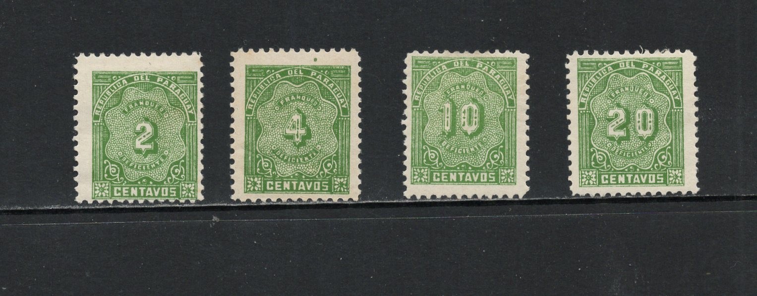 S9515   Paraguay  1904   postage dues   4v.   MH