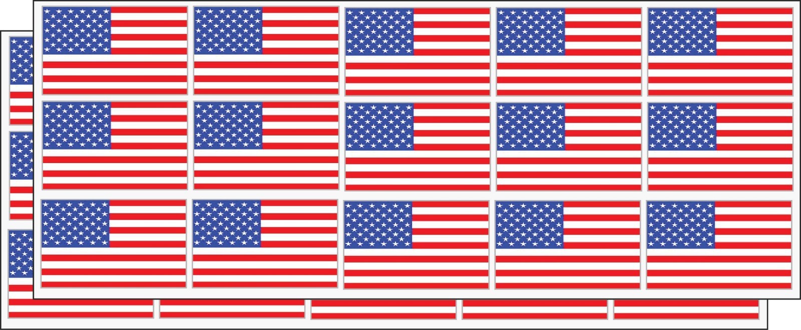 30 USA American Flags (2) Sheets total of 30 Decal Stickers Free Ship p603