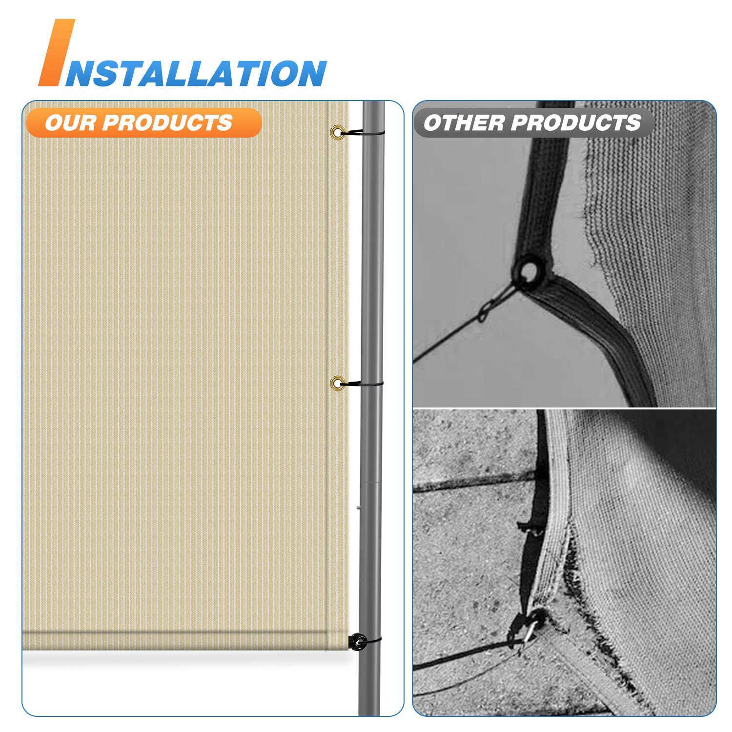 Outdoor Pergola Shade Cover Universal Replacement Awning Canopy with Rod