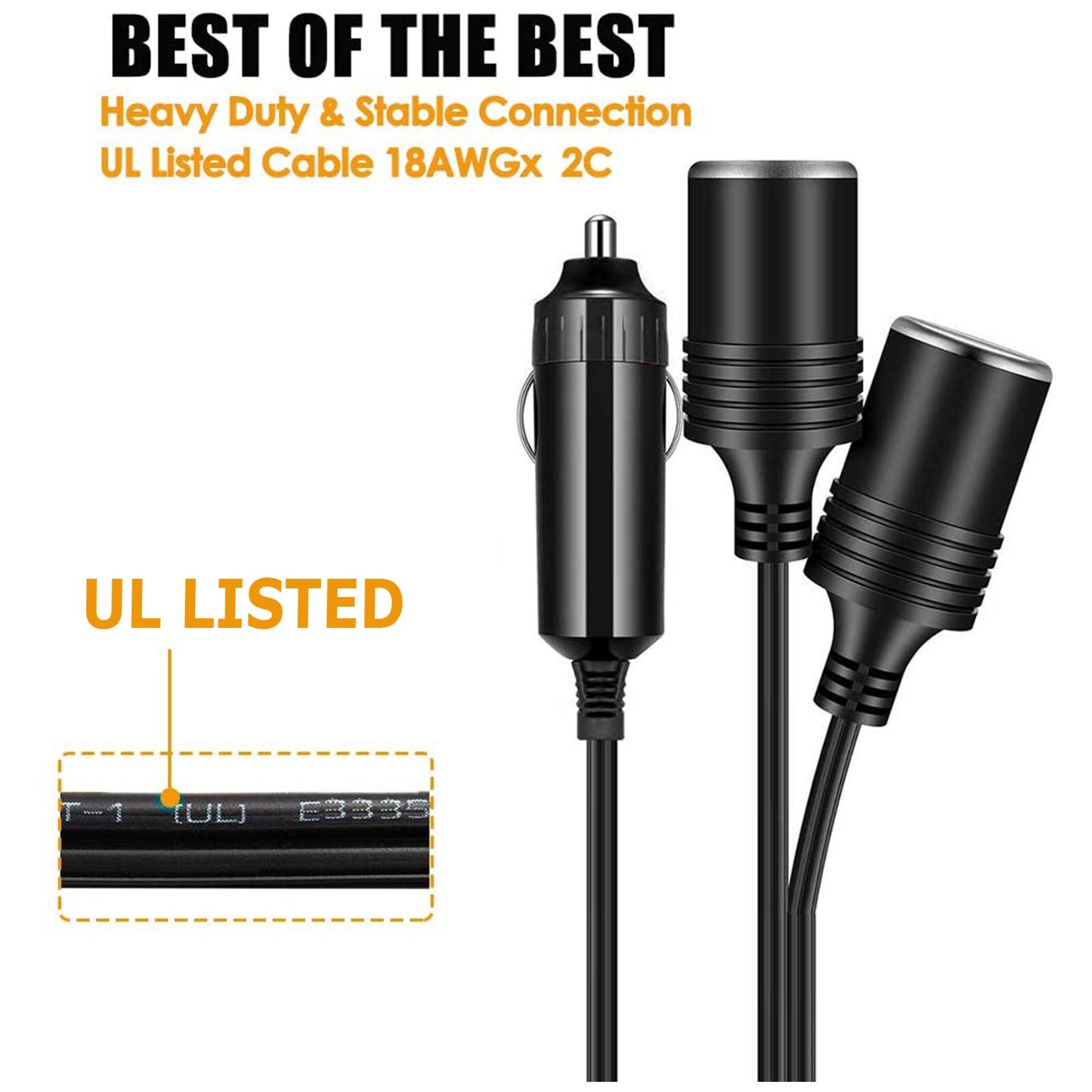 Dual Car Cigarette Lighter Splitter Charger Lot Socket Adapter 12v Auto Outlet