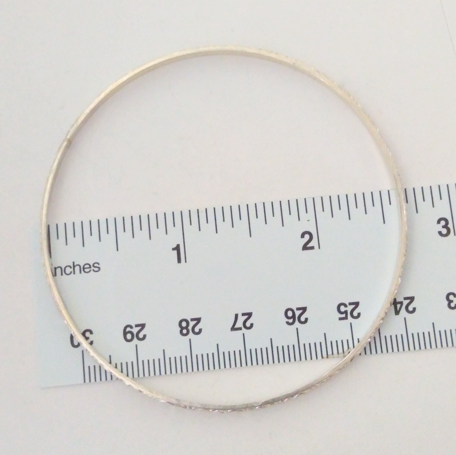 Vintage Sterling Silver 925 FANCY Bangle Bracelet Size 8.25" 3.5mm