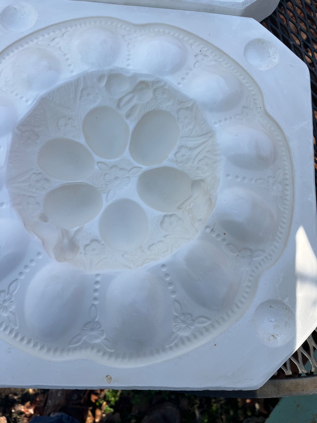 Vintage Weaver Decorative Fancy Egg Platter Plate Tray Slip Casting Mold 51