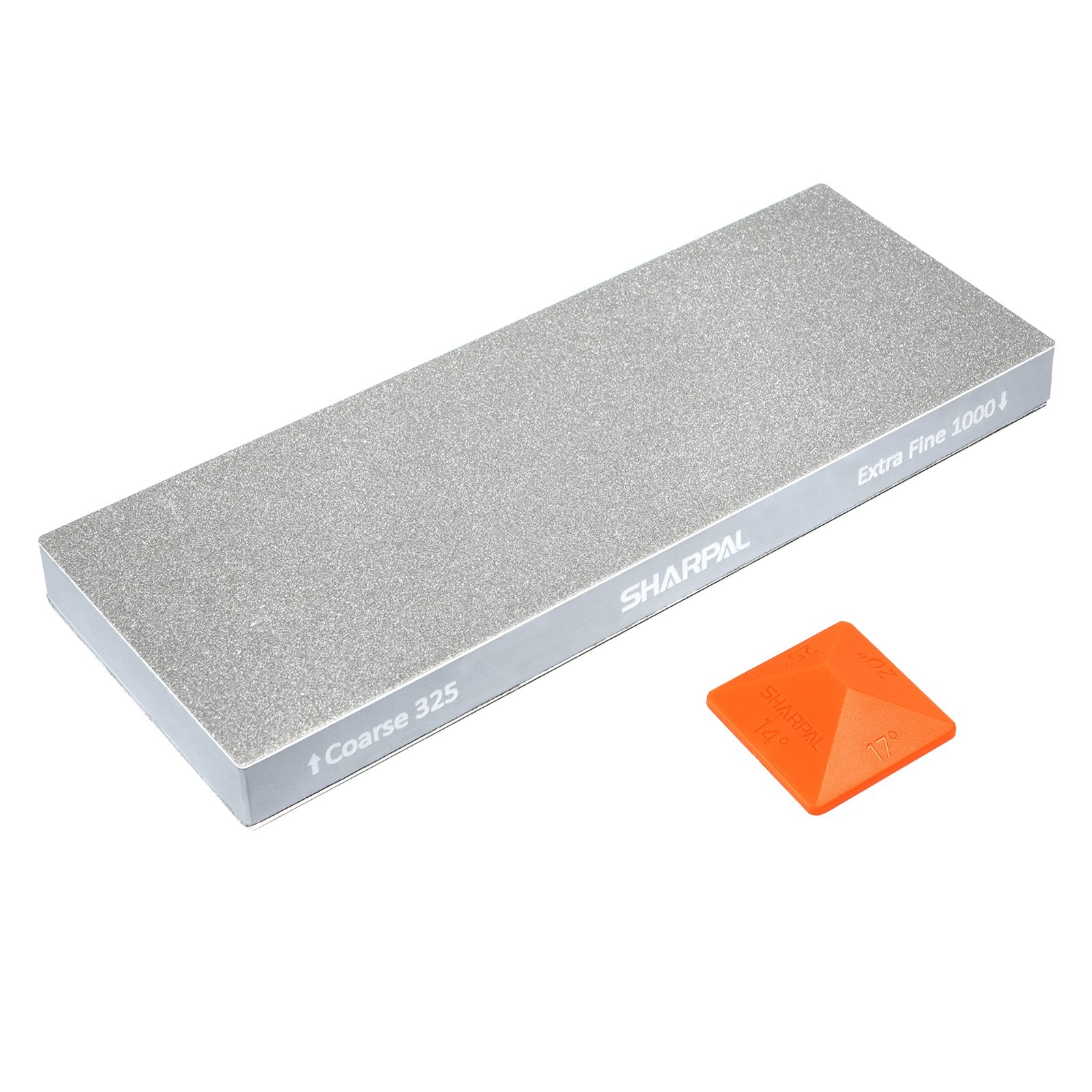 SHARPAL 8" x 3"Dual-Grit Diamond Sharpening Stone with Anti-Slip Pad&Angle Guide